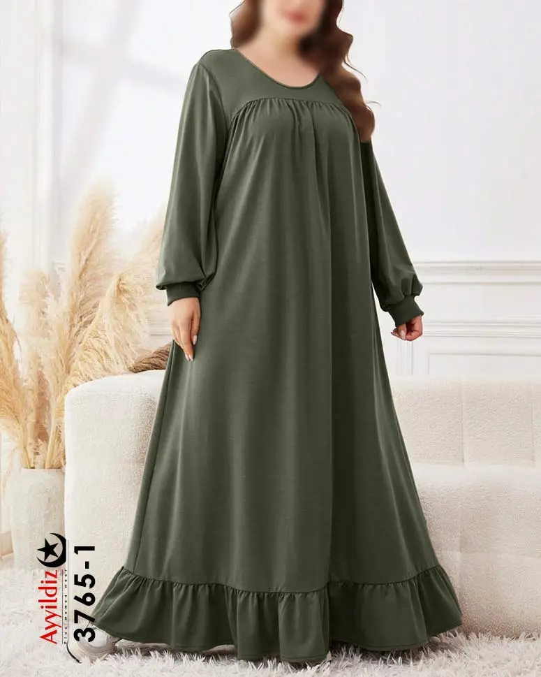 پیراهن کفتان بلند زنانه سایز بزرگ کد 3765