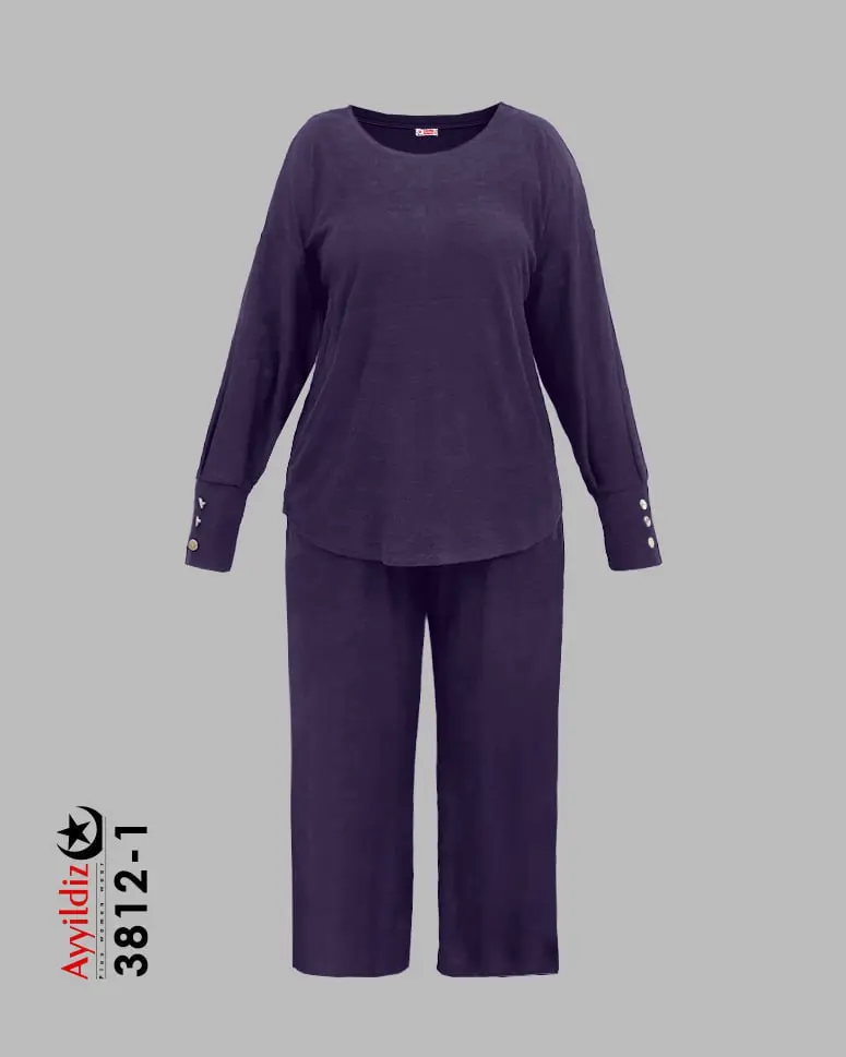 ست بلوز و شلوار زنانه راحتی سایز بزرگ کد 3812