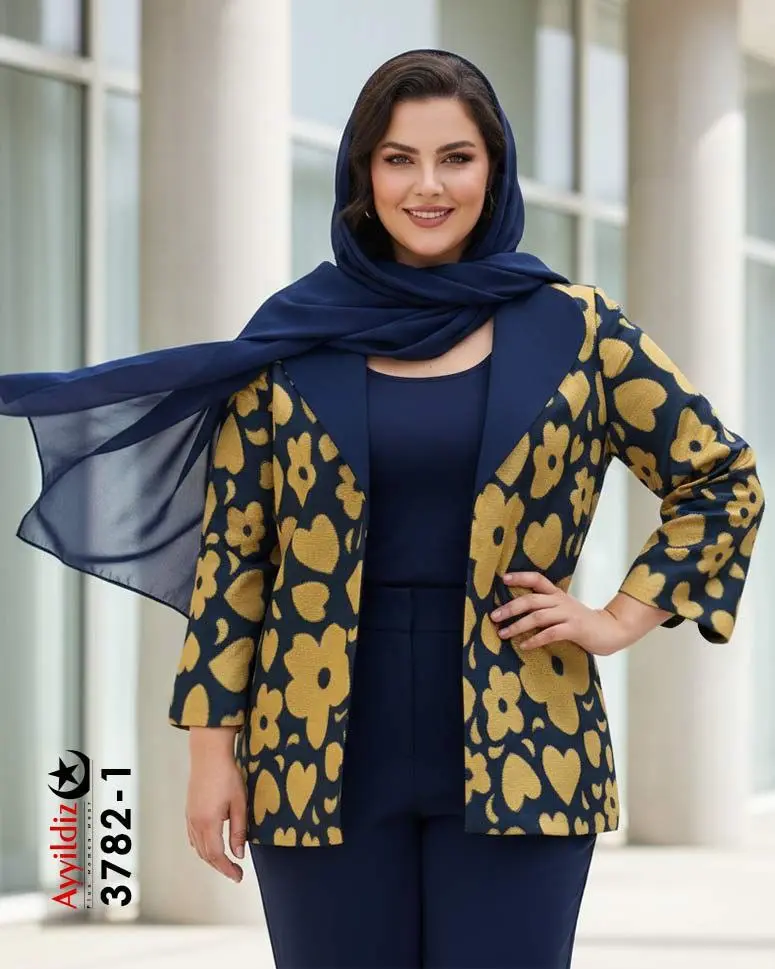 کت زنانه سایز بزرگ پاییزه کد 3782