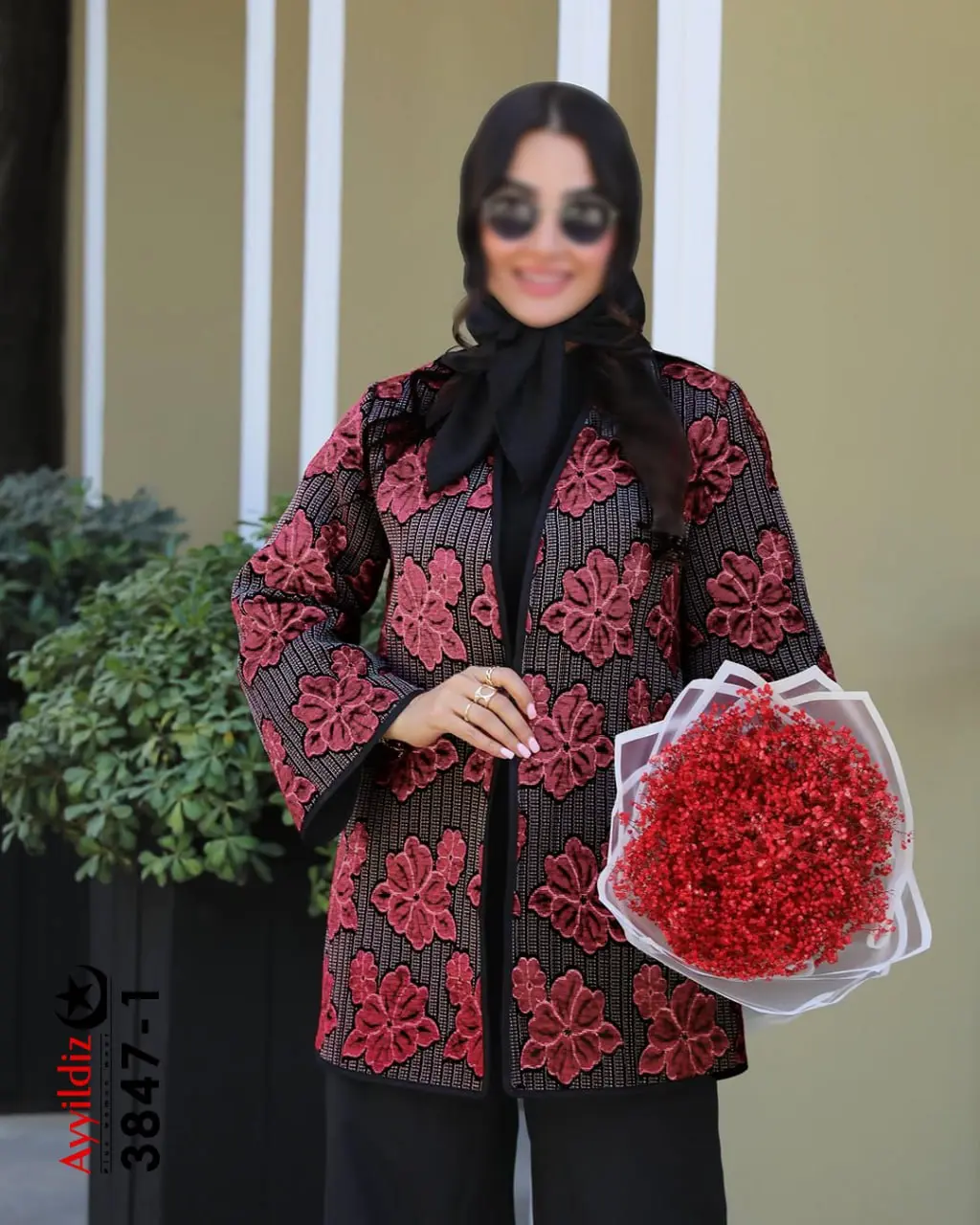 کت زنانه سایز بزرگ پاییزه طرح یلدایی کد 3847
