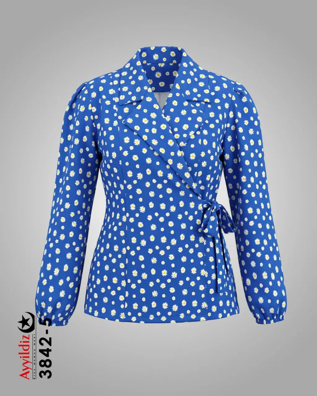 شومیز زنانه سایز بزرگ مدل کتی گره‌دار کد 3842