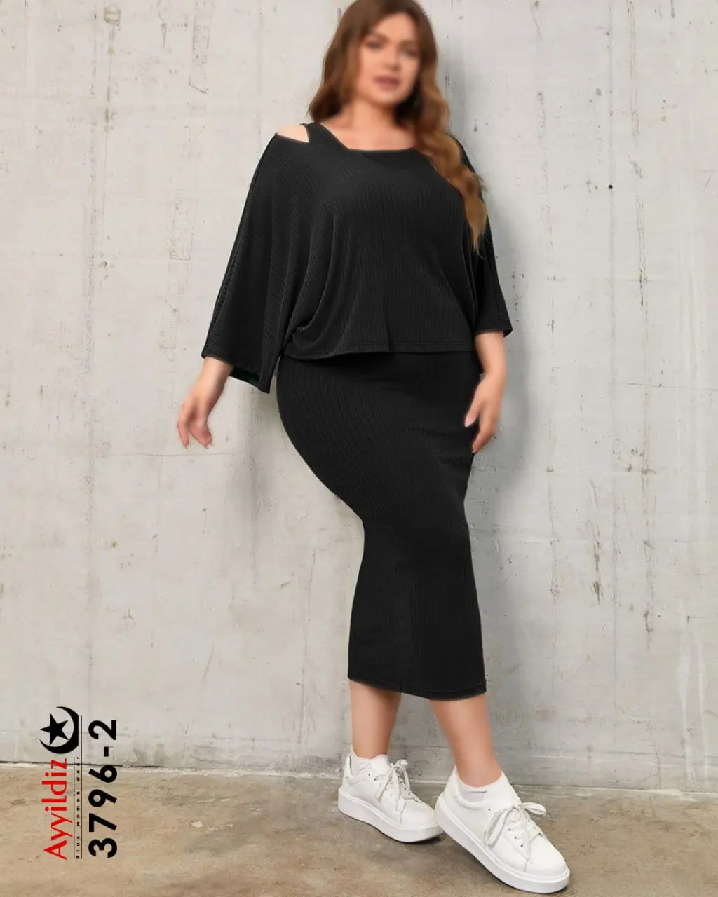 سارافون و رویه راحتی سایز بزرگ زنانه کد 3796