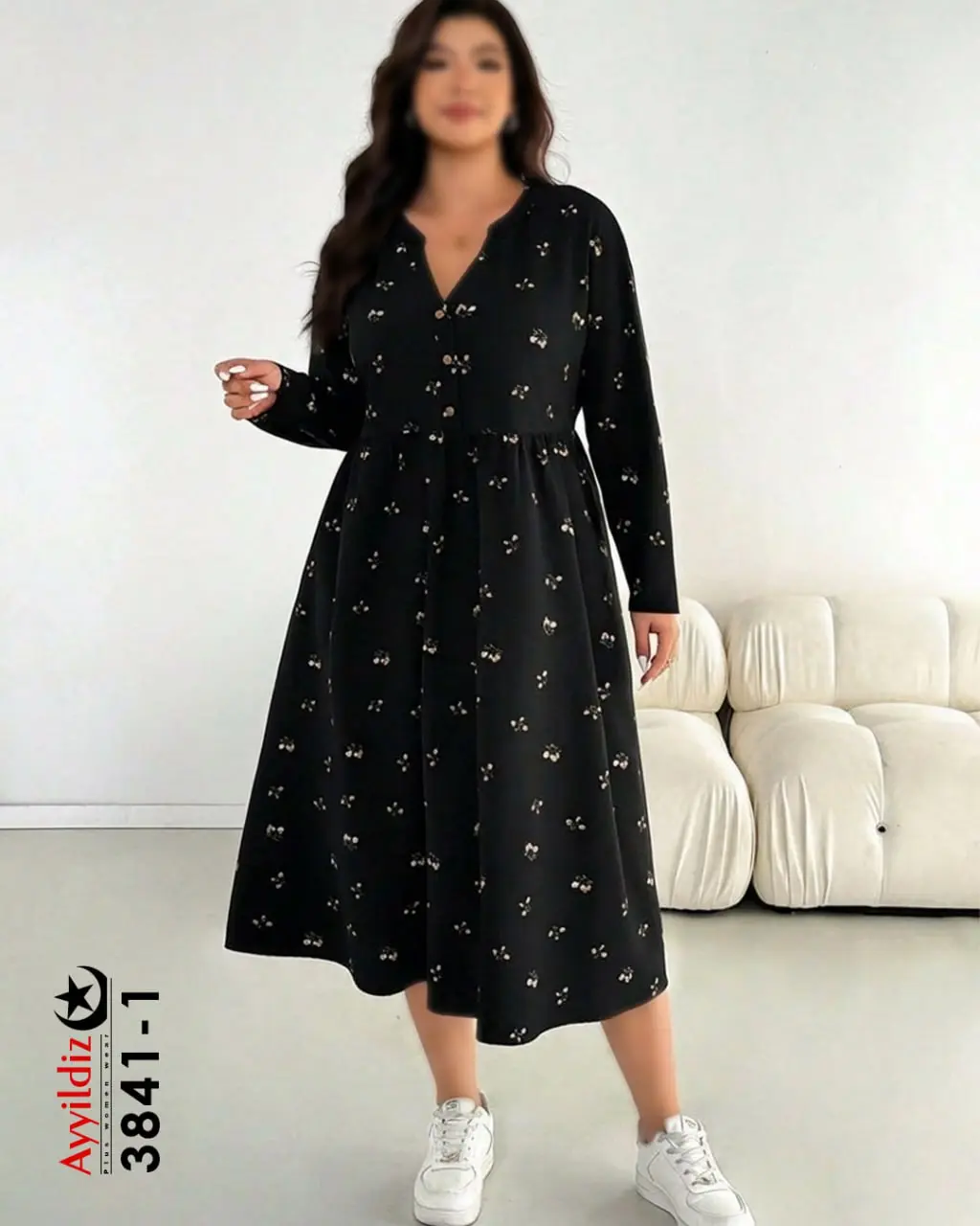 پیراهن زنانه بلند مجلسی سایز بزرگ کد 3841