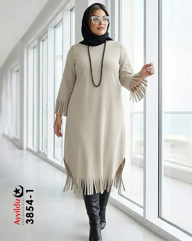 مانتو  کفتان سایز بزرگ زنانه کد 3854