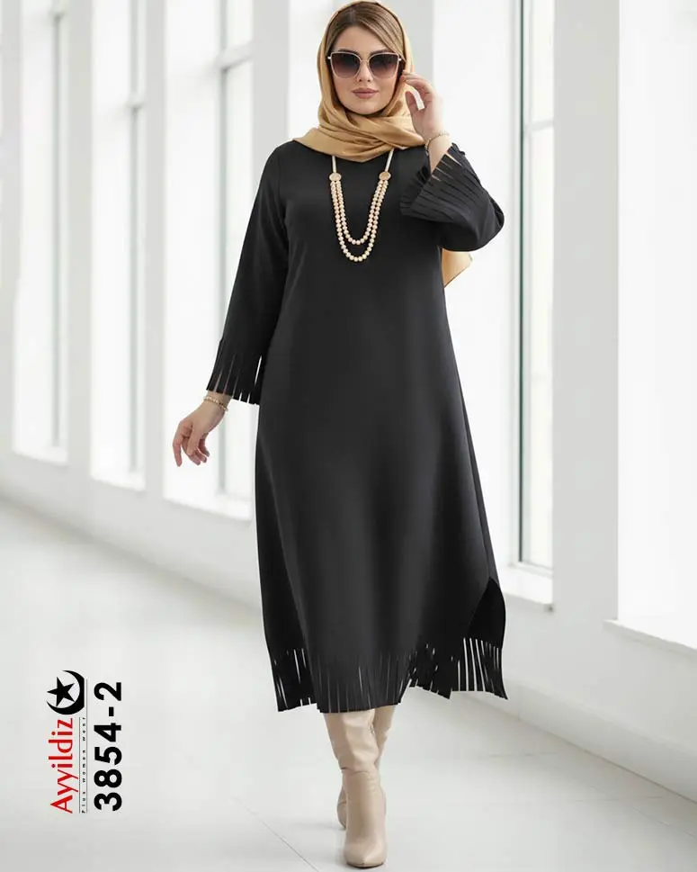 مانتو  کفتان سایز بزرگ زنانه کد 3854