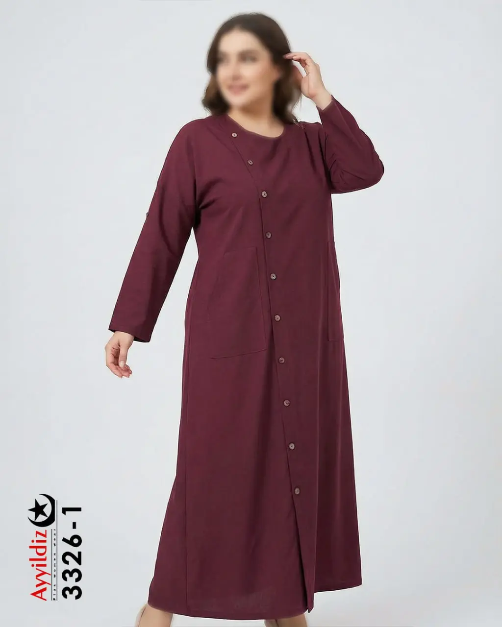 پیراهن / کفتان سایز بزرگ زنانه کد 3326