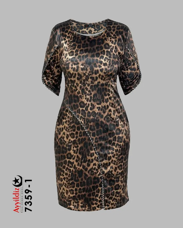 پیراهن مجلسی کوتاه سایز بزرگ زنانه سری Aylux کد 7359