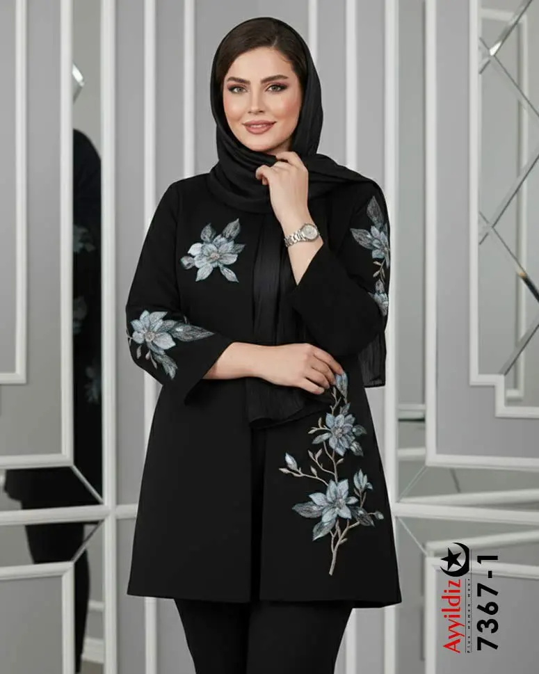 کت مجلسی گلدوزی سایز بزرگ زنانه آییلدیز سری Aylux کد 7367