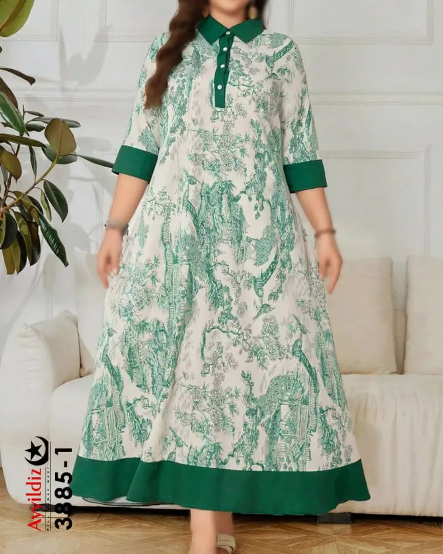 پیراهن بلند مجلسی سایز بزرگ زنانه کد 3885