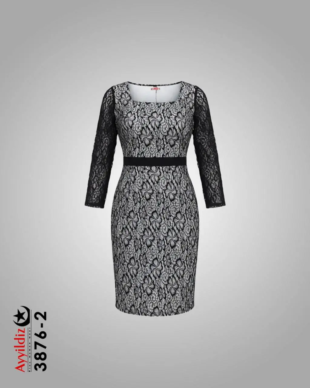 پیراهن مجلسی گیپور سایز بزرگ زنانه کد 3876