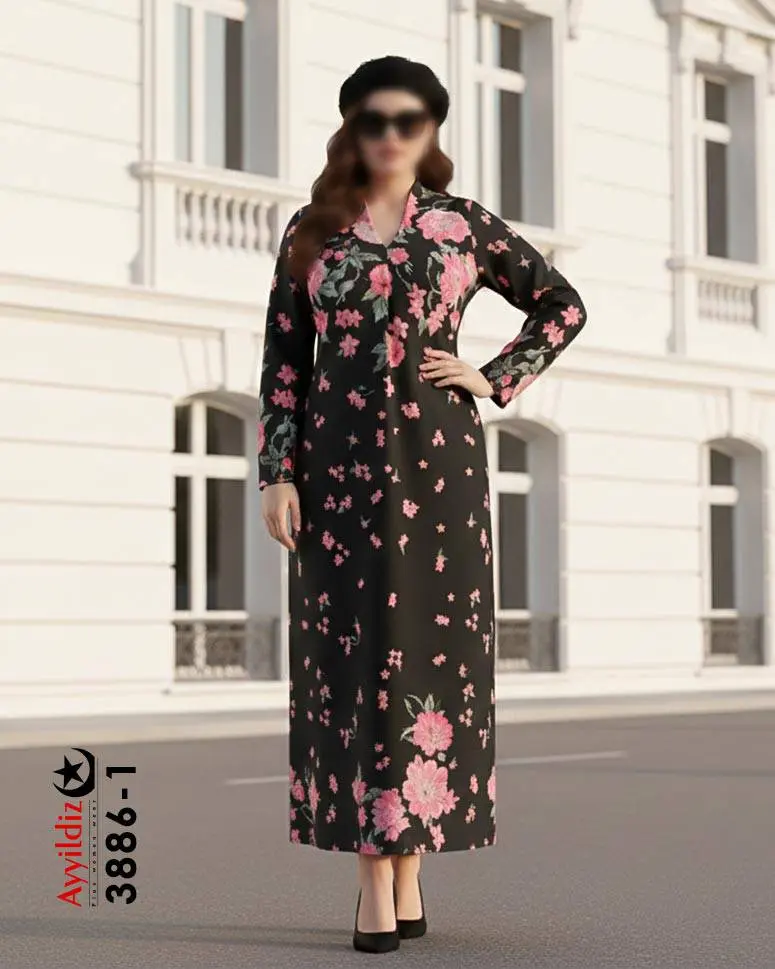 پیراهن مجلسی آستین بلند سایز بزرگ زنانه کد 3886