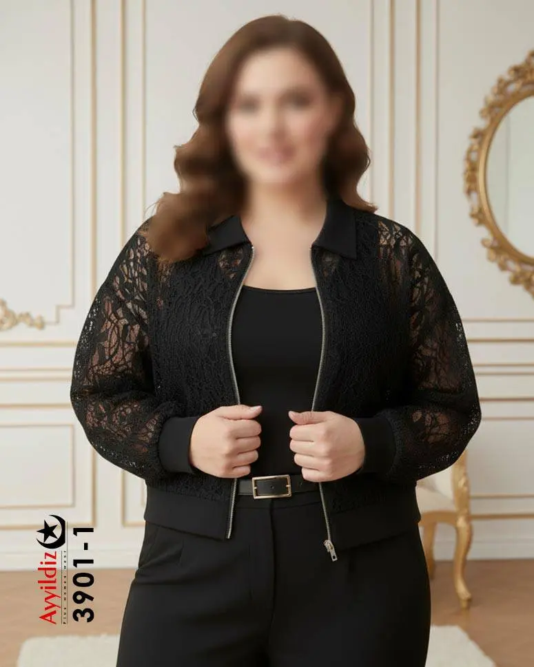 بامبر جکت سایز بزرگ زنانه کد 3901