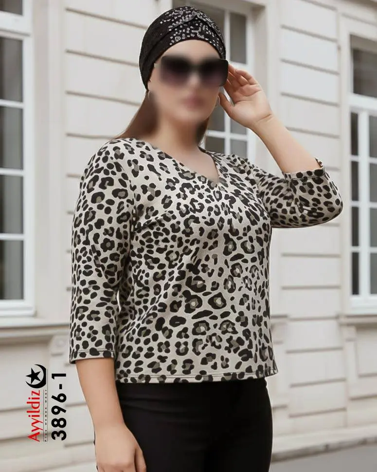 بلوز نخی سایز بزرگ زنانه کد 3896