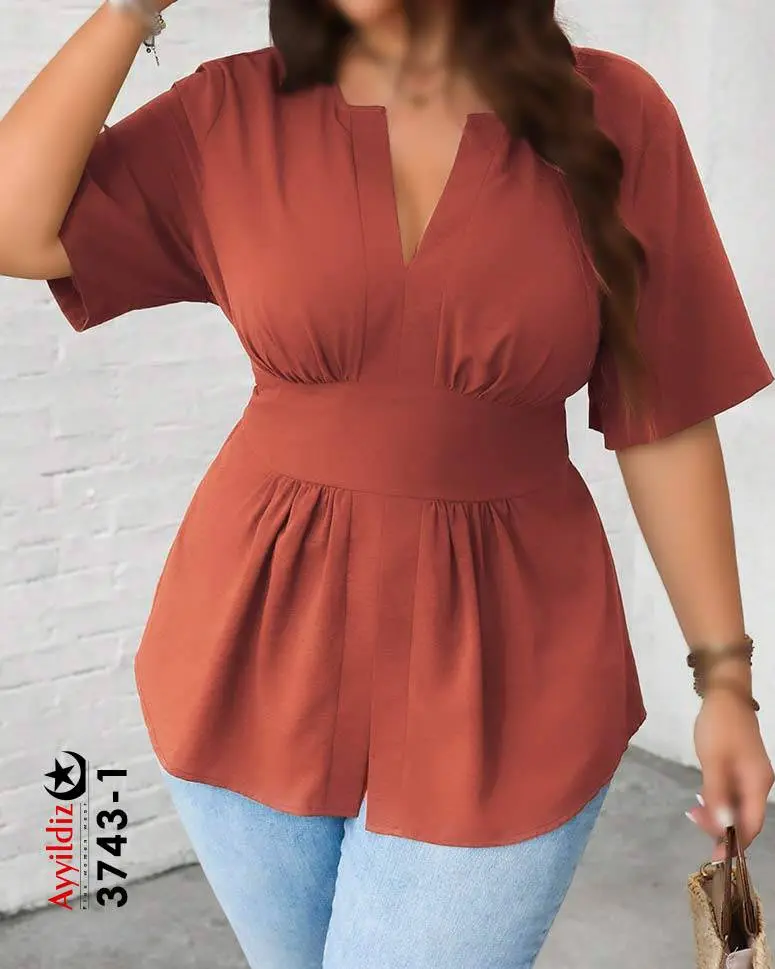 شومیز مجلسی سایز بزرگ زنانه کد 3743