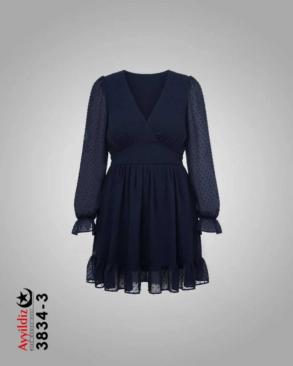 پیراهن مجلسی سایز بزرگ زنانه کد 3834