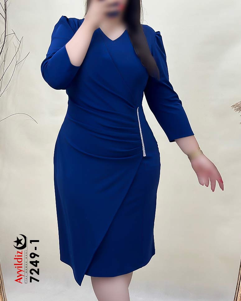 پیراهن مجلسی سایز بزرگ زنانه سری Aylux کد 7249