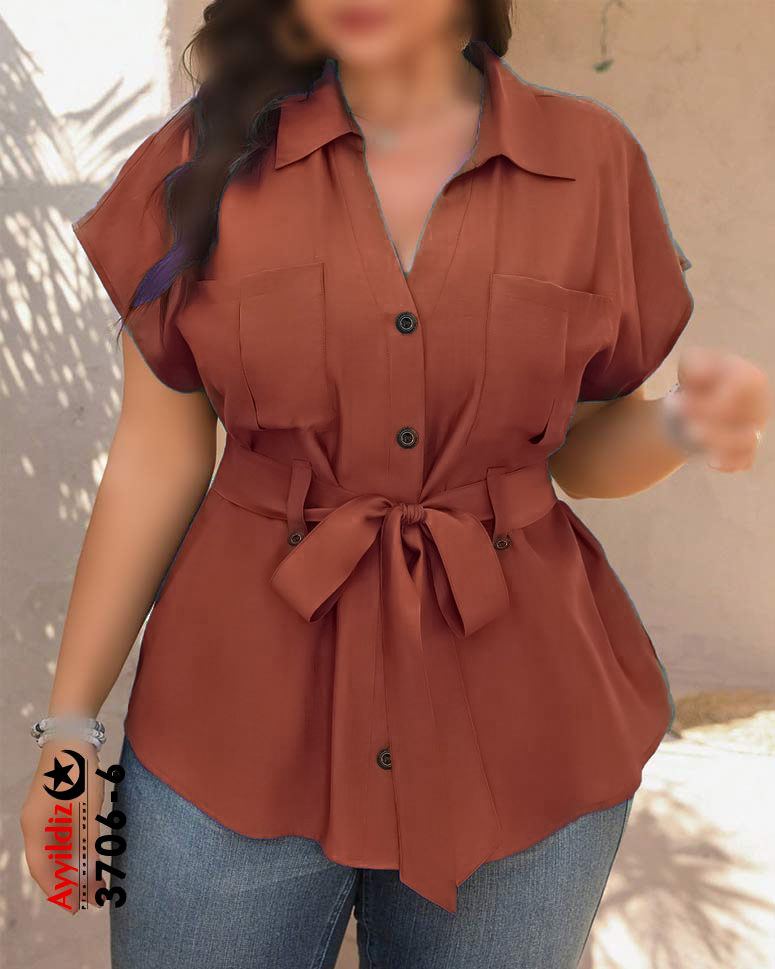 شومیز مجلسی خاص سایز بزرگ زنانه کد 3706