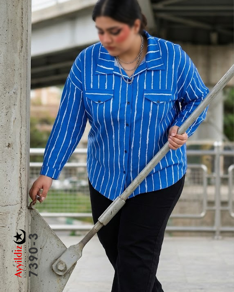 شومیز سایز بزرگ زنانه کد 7390