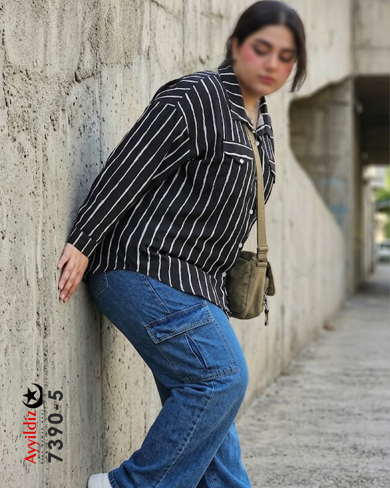 شومیز سایز بزرگ زنانه کد 7390