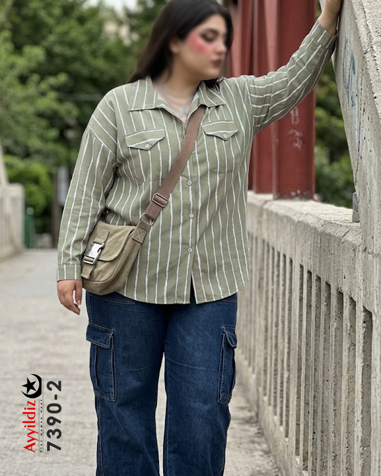شومیز سایز بزرگ زنانه کد 7390