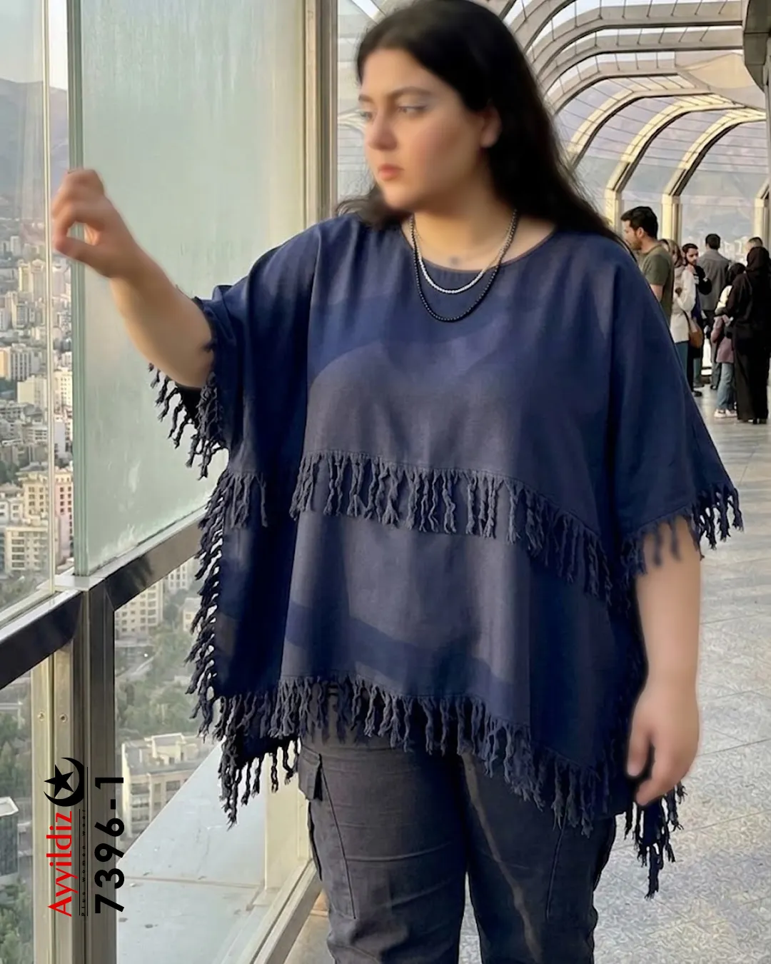 مانتو خنک سایز بزرگ زنانه کد 7396