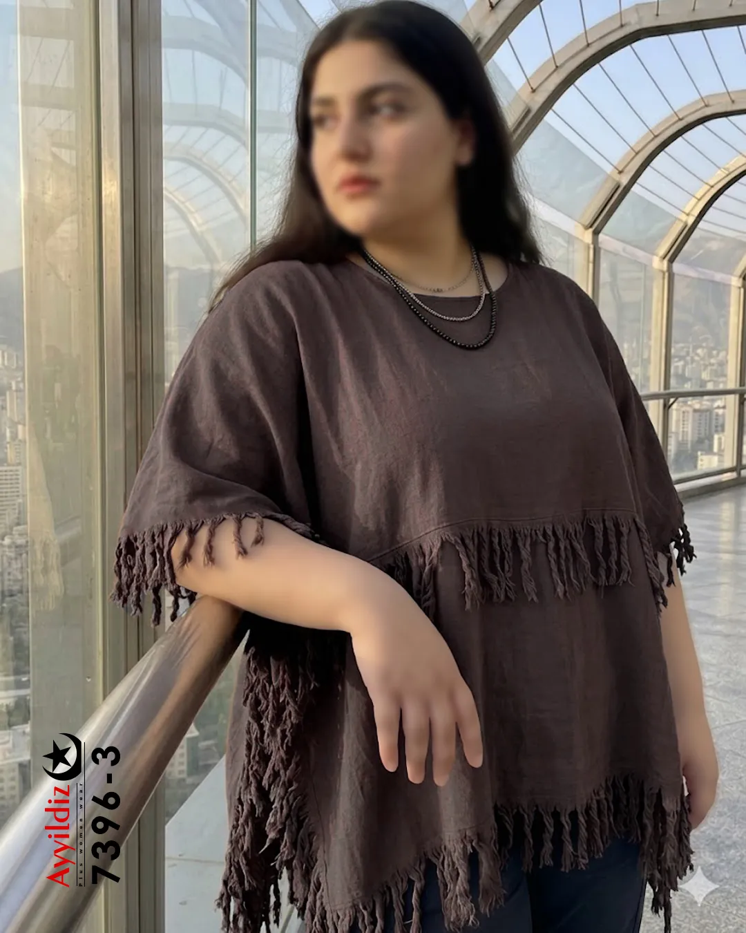 مانتو خنک سایز بزرگ زنانه کد 7396