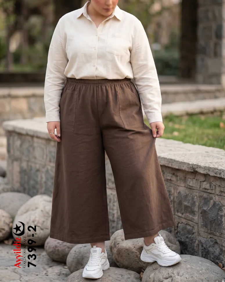 شلوار بگ سایز بزرگ زنانه کد 7399