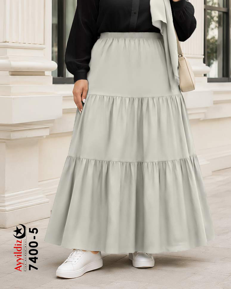 دامن 3 پله سایز بزرگ زنانه کد 7400