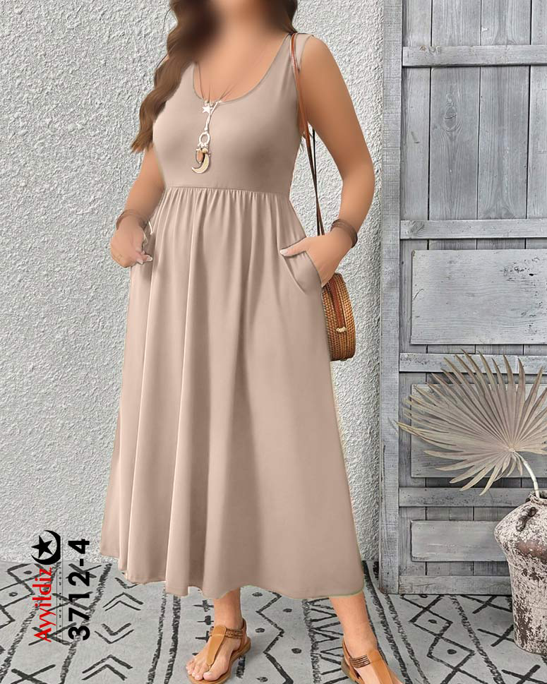 پیراهن زیر سارافون راحتی سایز بزرگ زنانه کد 3712