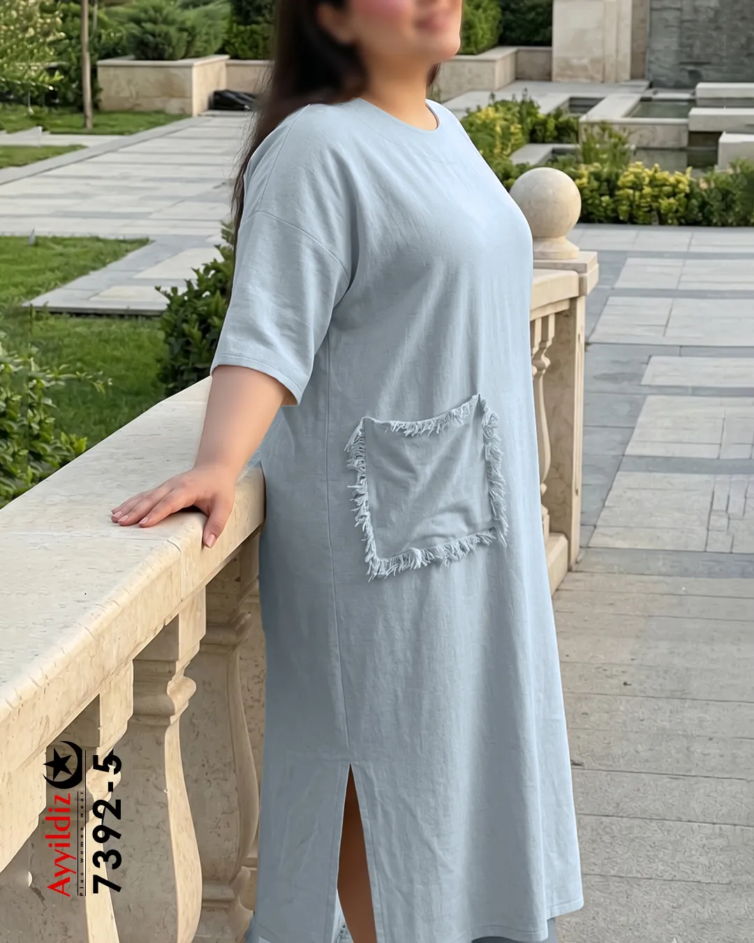 کفتان الیاف سایز بزرگ زنانه کد 7392