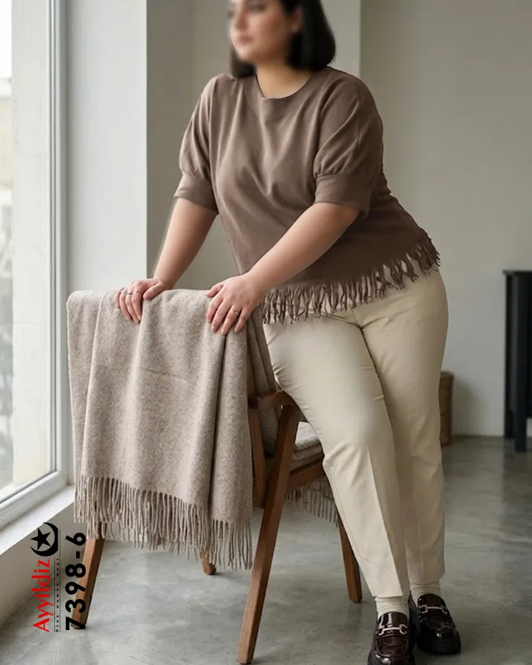 شومیز آستین کوتاه سایز بزرگ زنانه کد 7398