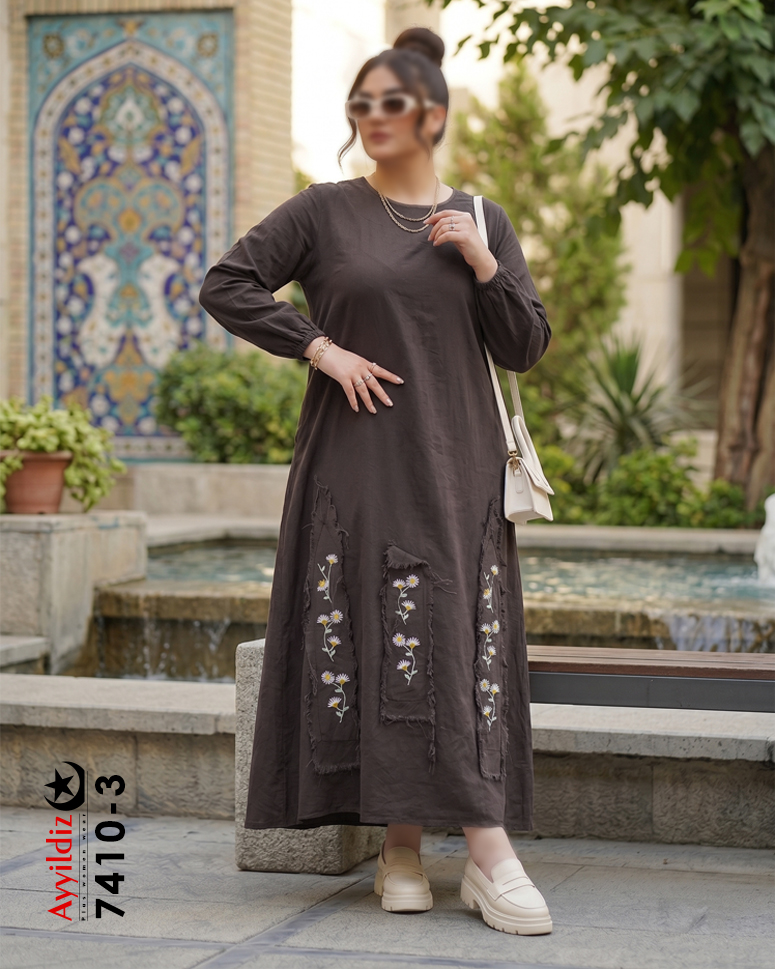کفتان الیاف سایز بزرگ زنانه کد 7410