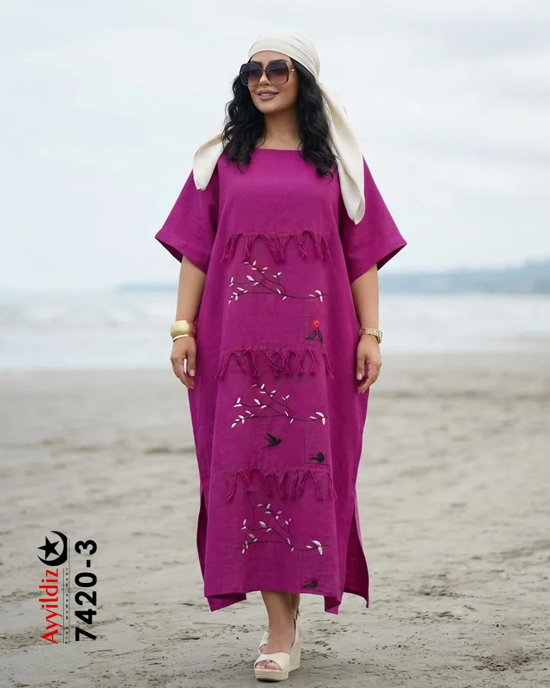 کفتان الیاف سایز بزرگ زنانه کد 7420