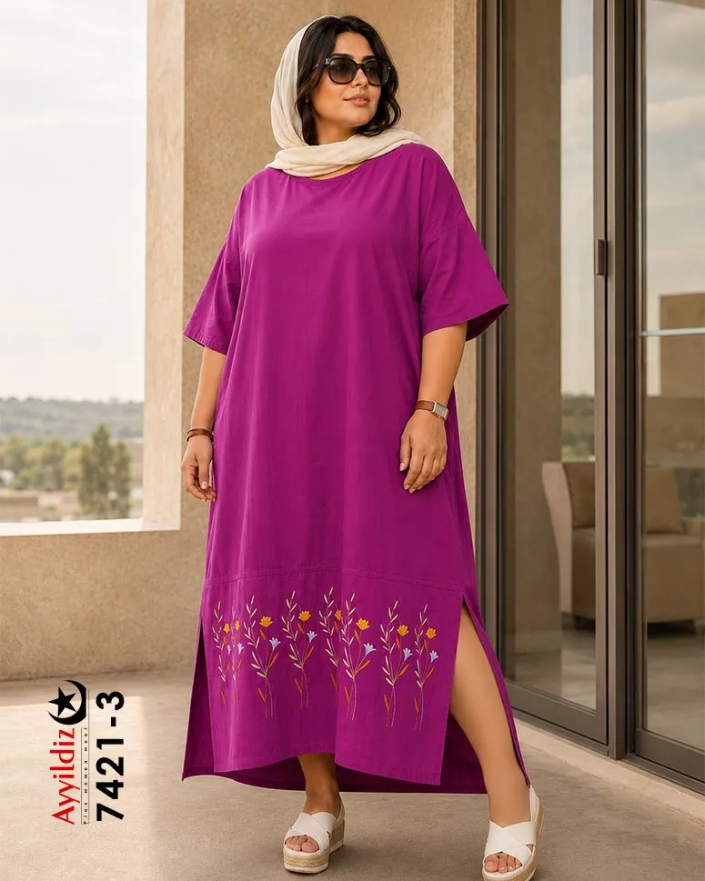 کفتان و مانتو سایز بزرگ زنانه کد 7421