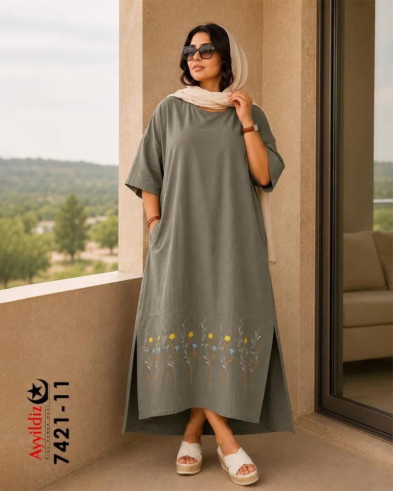 کفتان و مانتو سایز بزرگ زنانه کد 7421