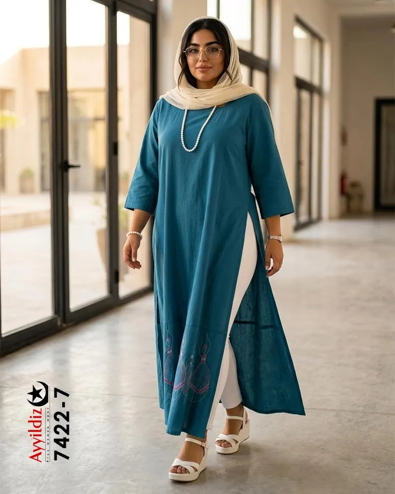 کفتان الیاف سایز بزرگ زنانه کد 7422