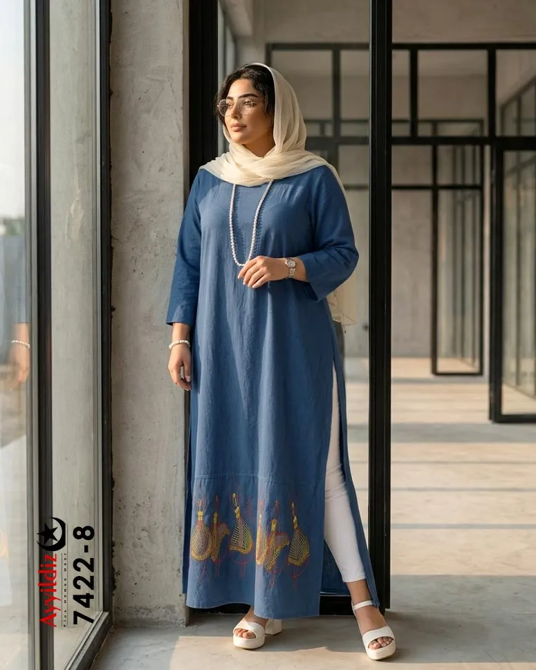 کفتان الیاف سایز بزرگ زنانه کد 7422