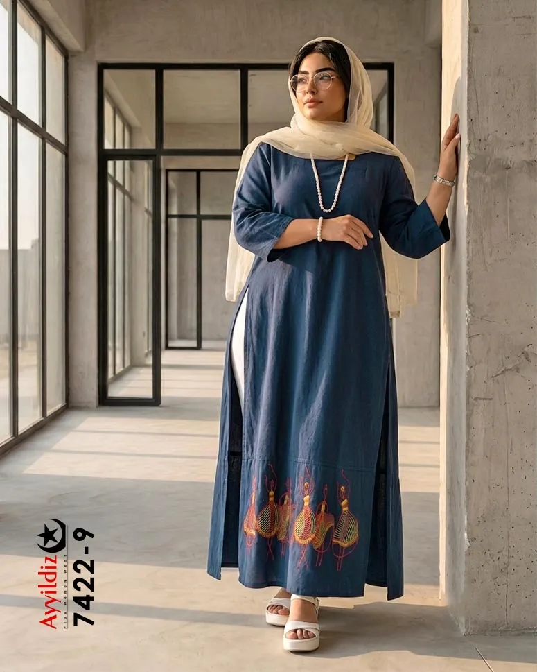 کفتان الیاف سایز بزرگ زنانه کد 7422