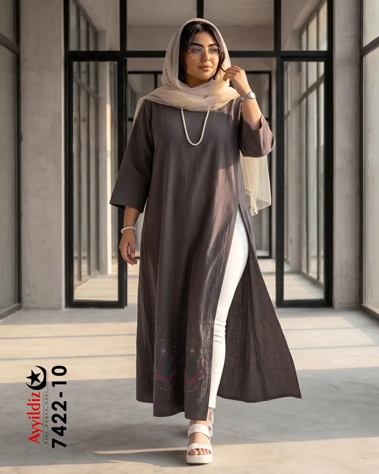 کفتان الیاف سایز بزرگ زنانه کد 7422