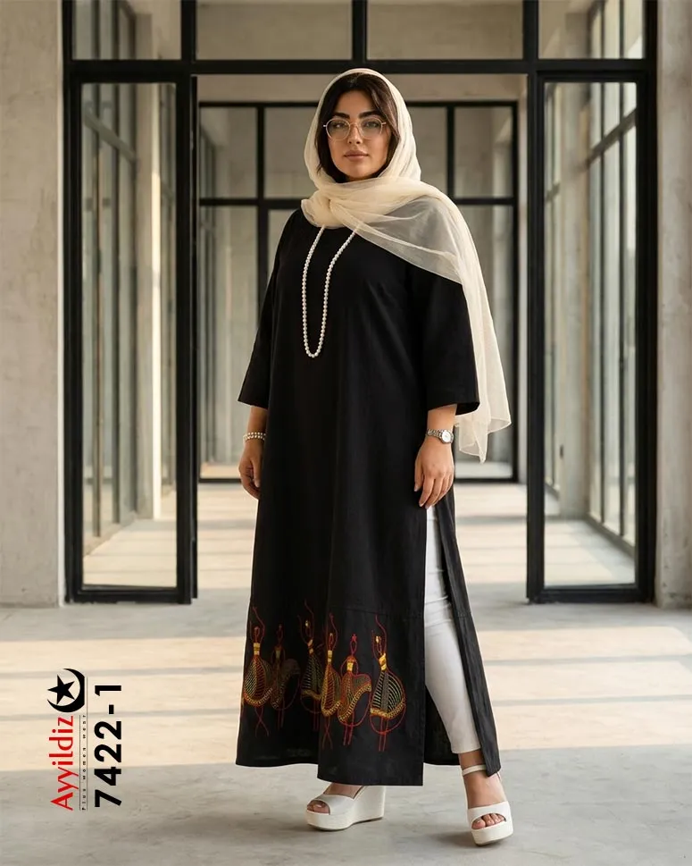 کفتان الیاف سایز بزرگ زنانه کد 7422