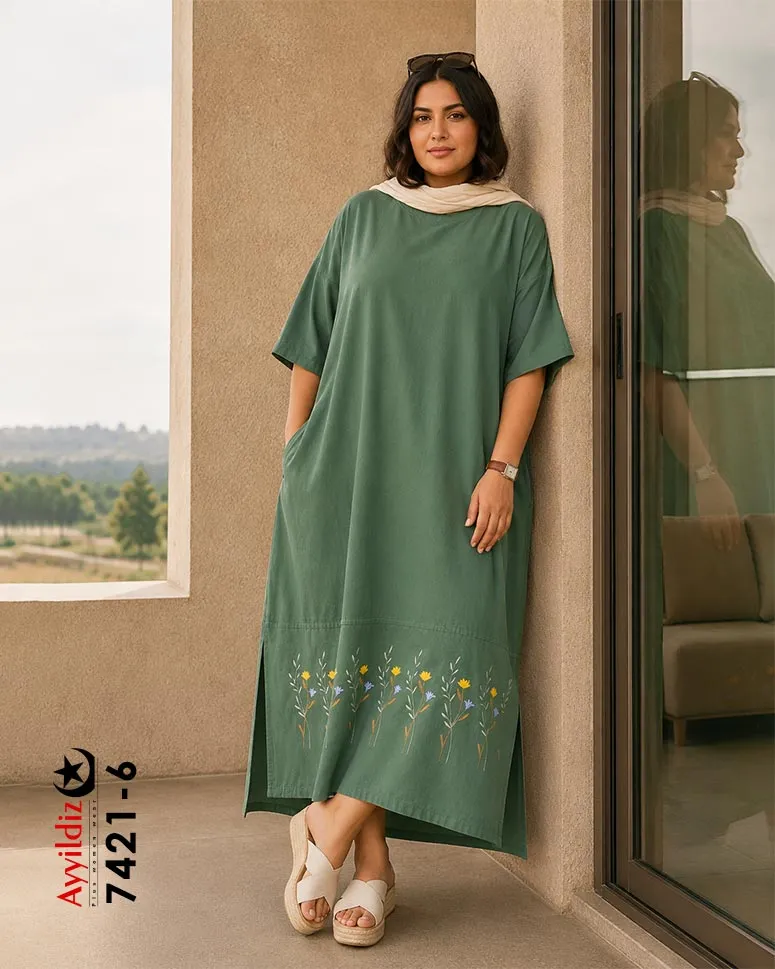 کفتان و مانتو سایز بزرگ زنانه کد 7421