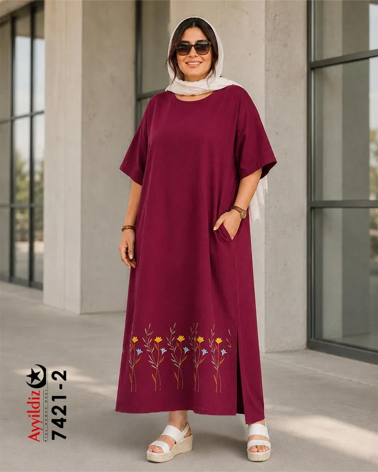کفتان و مانتو سایز بزرگ زنانه کد 7421