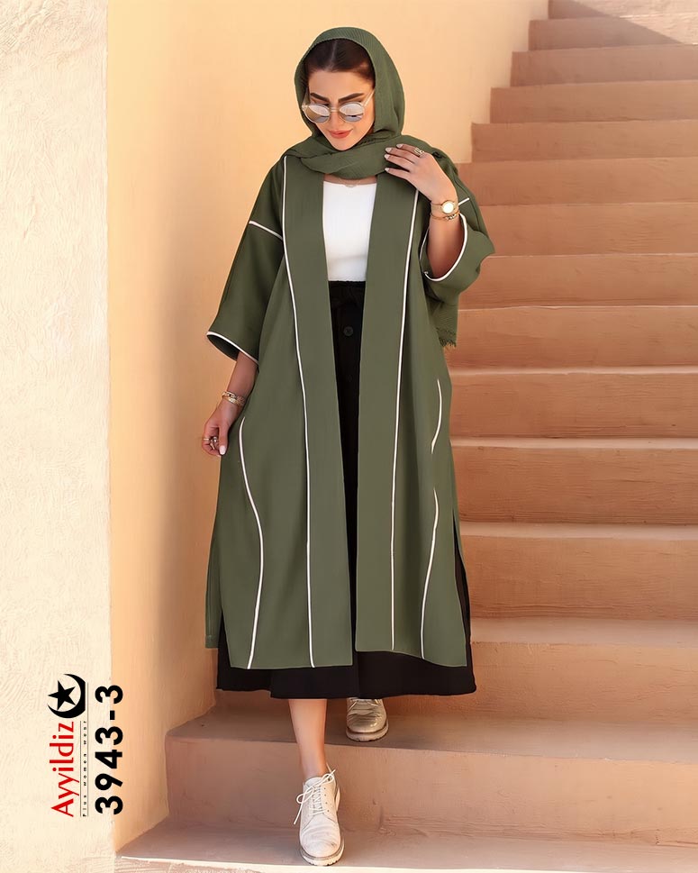 مانتو آزاد سایز بزرگ زنانه کد 3943
