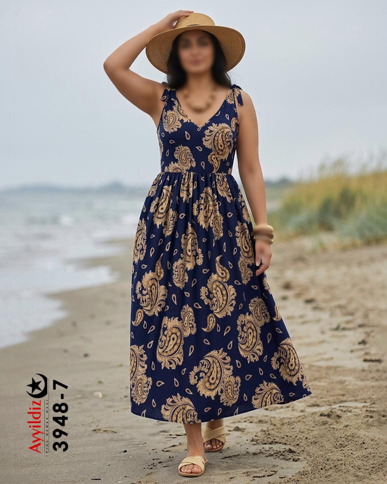 ساحلی بند گرهی سایز بزرگ زنانه کد 3948