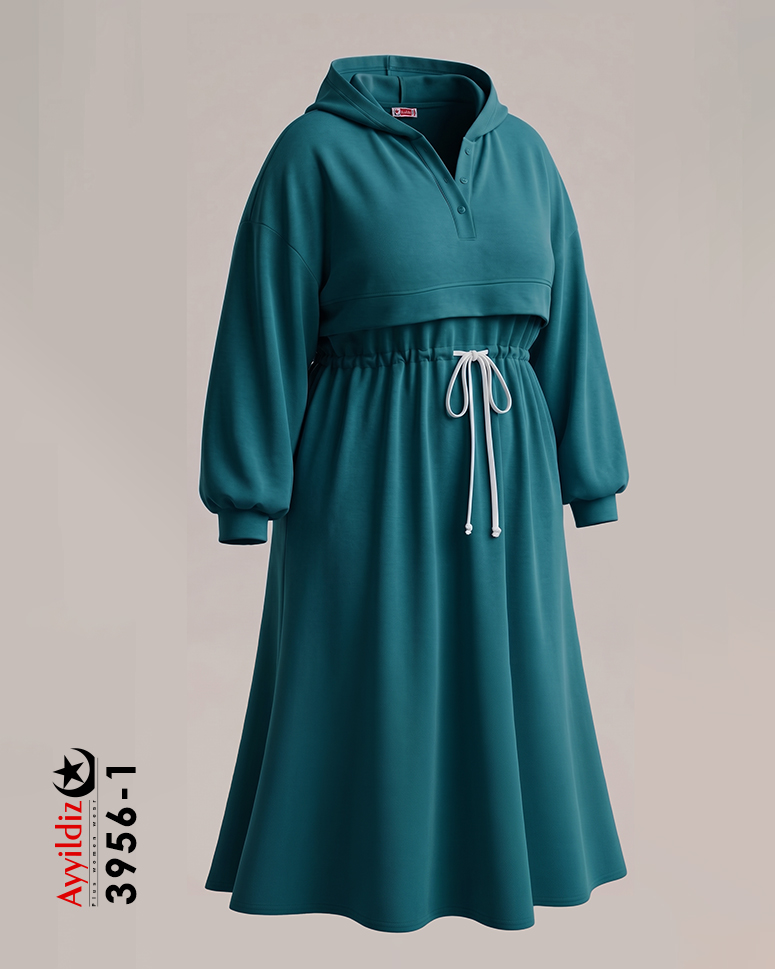 هودی لانگ بلند سایز بزرگ زنانه کد 3956