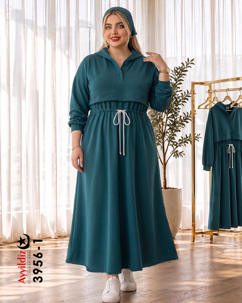 هودی لانگ بلند سایز بزرگ زنانه کد 3956
