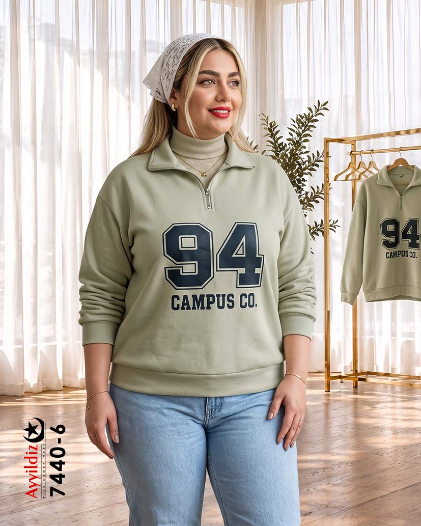 هودی کوتاه سایز بزرگ زنانه کد 7440