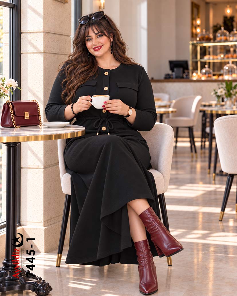 ست کت دامن بافت سایز بزرگ زنانه کد 7445