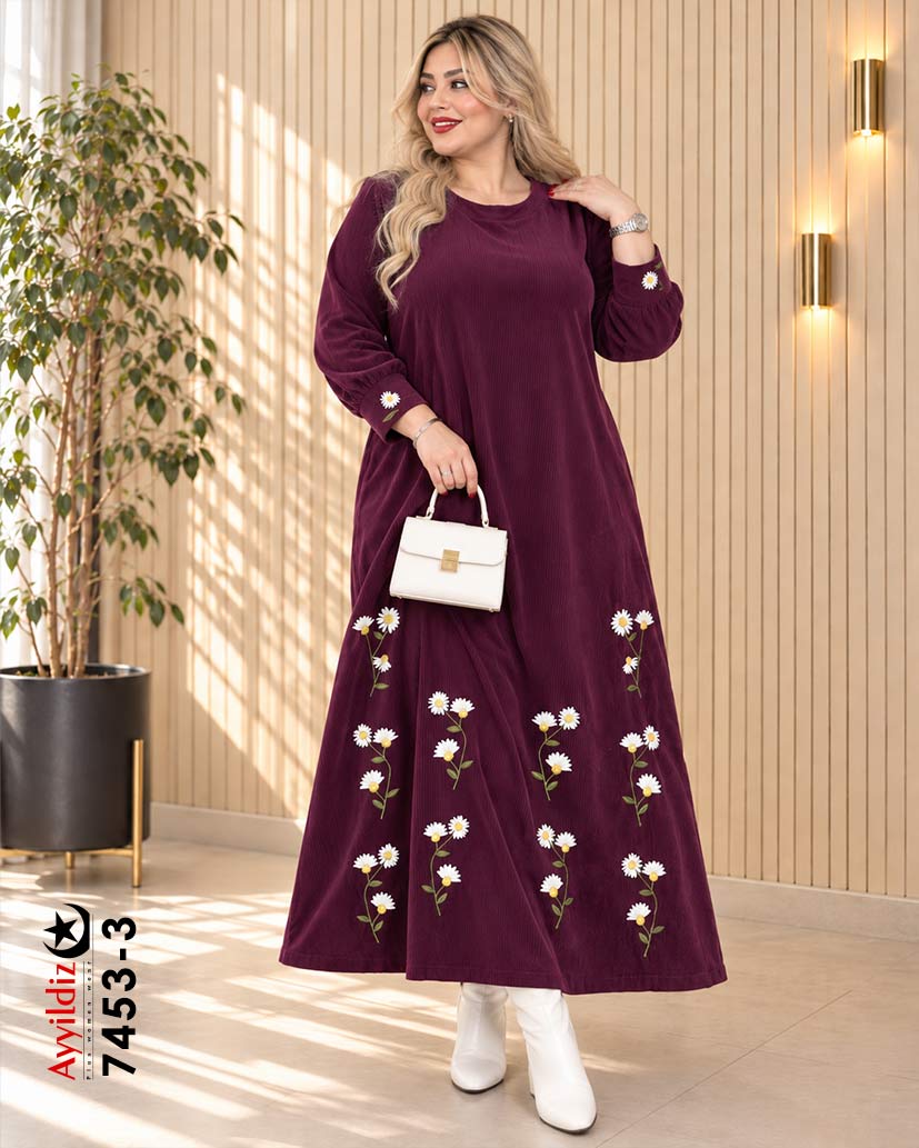 کفتان مخمل کبریتی سایز بزرگ زنانه کد 7453