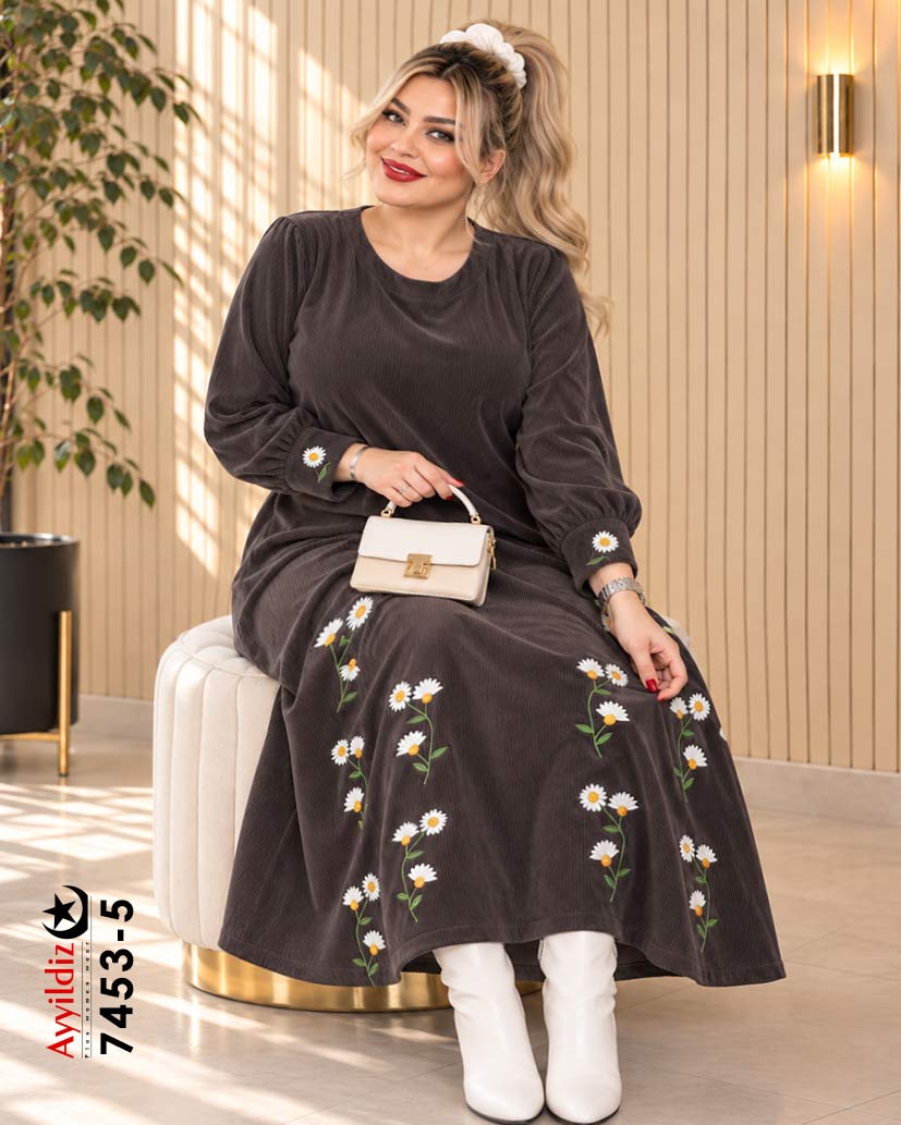 کفتان مخمل کبریتی سایز بزرگ زنانه کد 7453